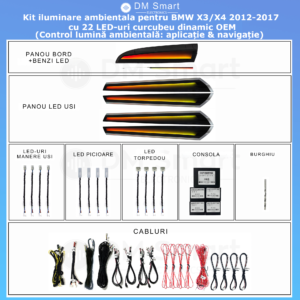 Kit lumini ambientale BMW X3/X4 2012-2017 Dedicat OEM