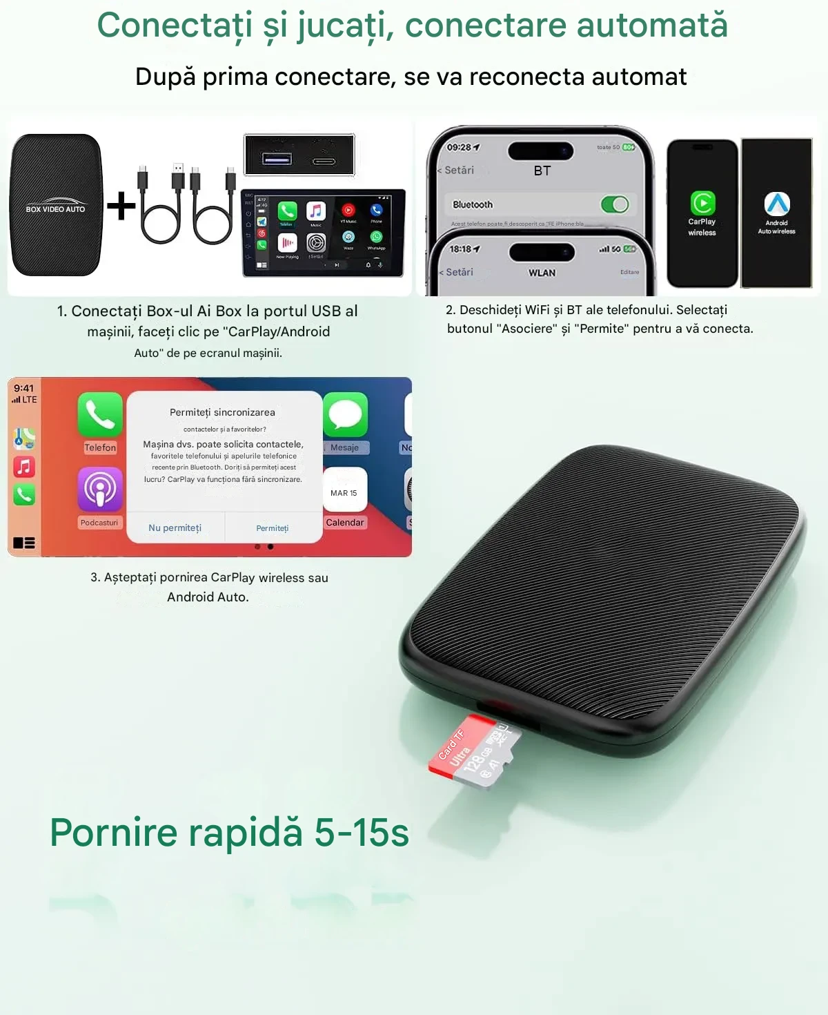 Adaptor Wireless Modul CarPlay imagine 3